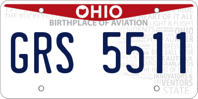 OH license plate GRS5511