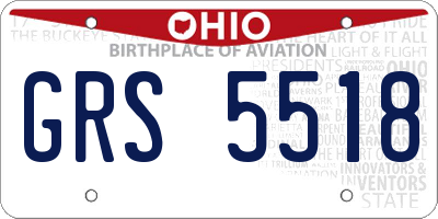 OH license plate GRS5518