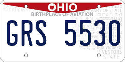 OH license plate GRS5530