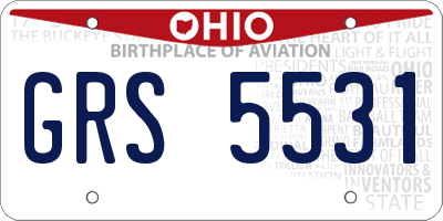 OH license plate GRS5531
