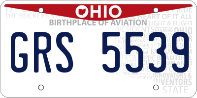 OH license plate GRS5539
