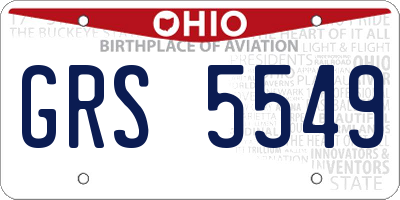 OH license plate GRS5549