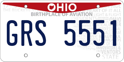 OH license plate GRS5551