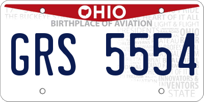 OH license plate GRS5554