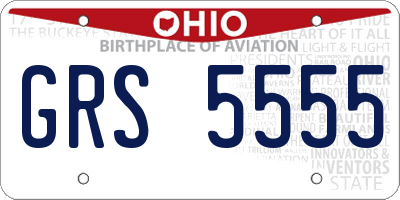 OH license plate GRS5555