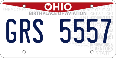 OH license plate GRS5557