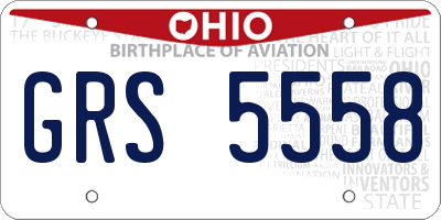 OH license plate GRS5558