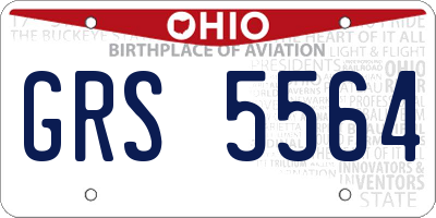OH license plate GRS5564
