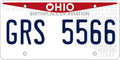 OH license plate GRS5566