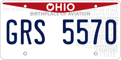 OH license plate GRS5570