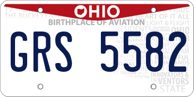 OH license plate GRS5582