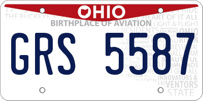 OH license plate GRS5587