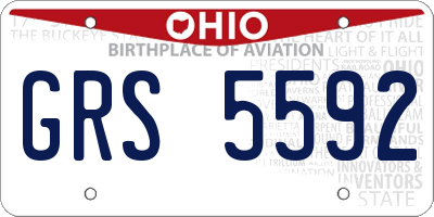 OH license plate GRS5592