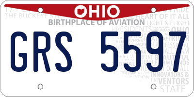 OH license plate GRS5597