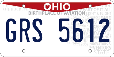 OH license plate GRS5612