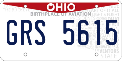OH license plate GRS5615