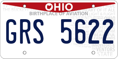 OH license plate GRS5622