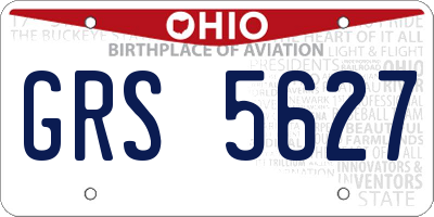 OH license plate GRS5627