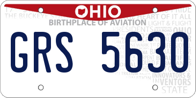 OH license plate GRS5630