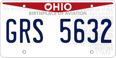 OH license plate GRS5632