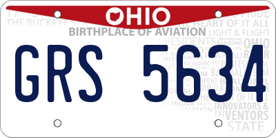 OH license plate GRS5634