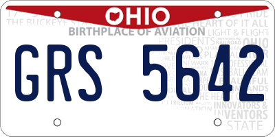 OH license plate GRS5642