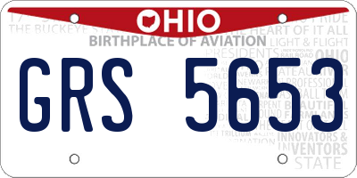 OH license plate GRS5653