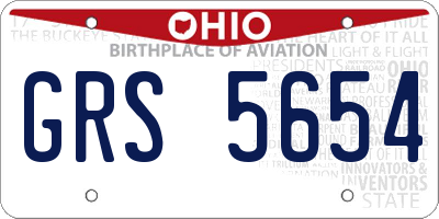 OH license plate GRS5654