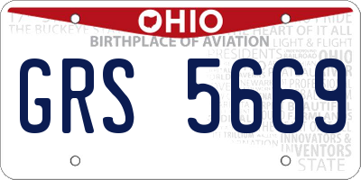 OH license plate GRS5669