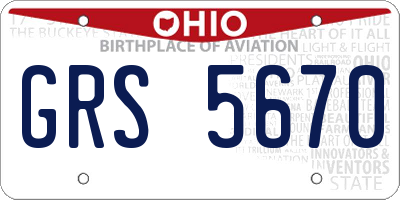 OH license plate GRS5670
