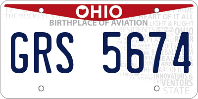 OH license plate GRS5674