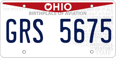 OH license plate GRS5675