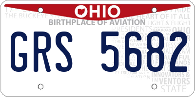 OH license plate GRS5682