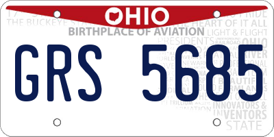 OH license plate GRS5685
