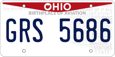 OH license plate GRS5686