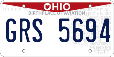 OH license plate GRS5694