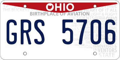 OH license plate GRS5706