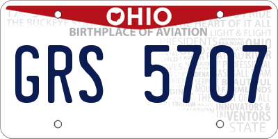 OH license plate GRS5707
