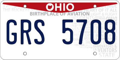 OH license plate GRS5708