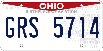 OH license plate GRS5714