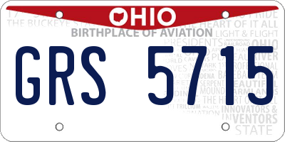 OH license plate GRS5715