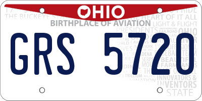 OH license plate GRS5720