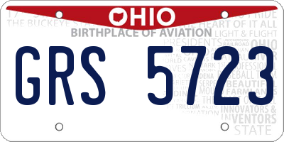 OH license plate GRS5723
