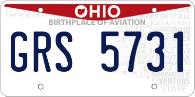 OH license plate GRS5731