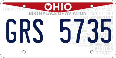 OH license plate GRS5735