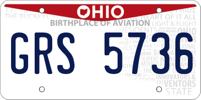 OH license plate GRS5736