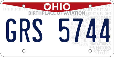 OH license plate GRS5744