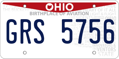 OH license plate GRS5756