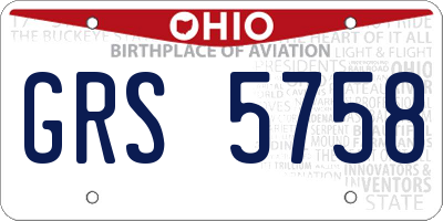 OH license plate GRS5758