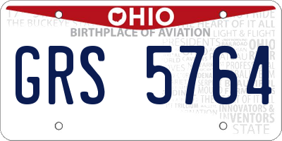 OH license plate GRS5764